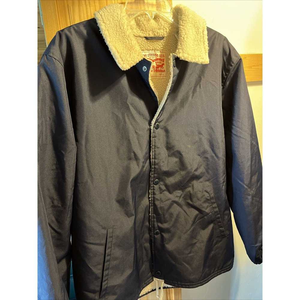 Levi's Levi's Men’s XL Navy Blue LS Sherpa Lined … - image 2