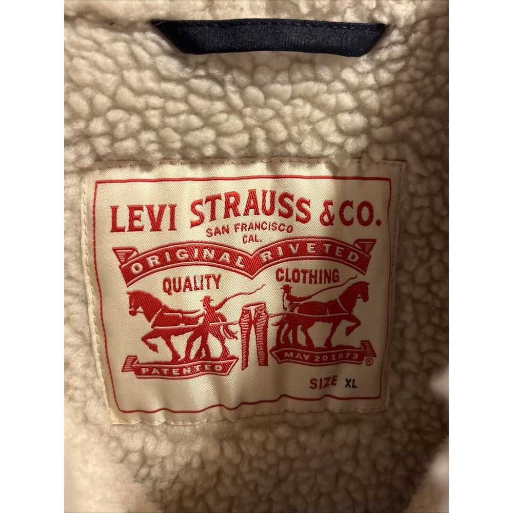 Levi's Levi's Men’s XL Navy Blue LS Sherpa Lined … - image 4