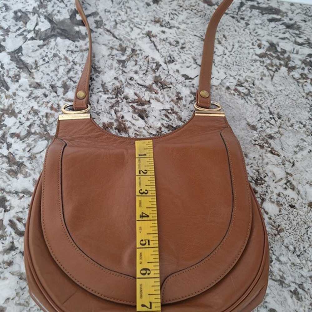 Vintage Brown Leather shoulder Bag - image 11