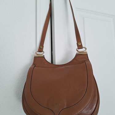 Vintage Brown Leather shoulder Bag - image 1