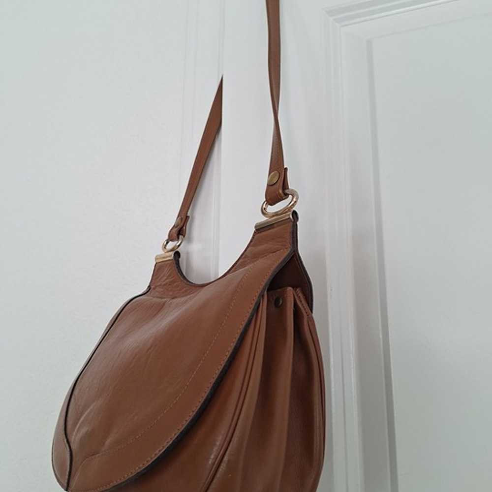 Vintage Brown Leather shoulder Bag - image 2