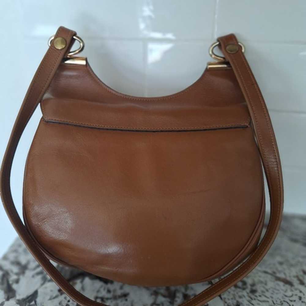 Vintage Brown Leather shoulder Bag - image 3