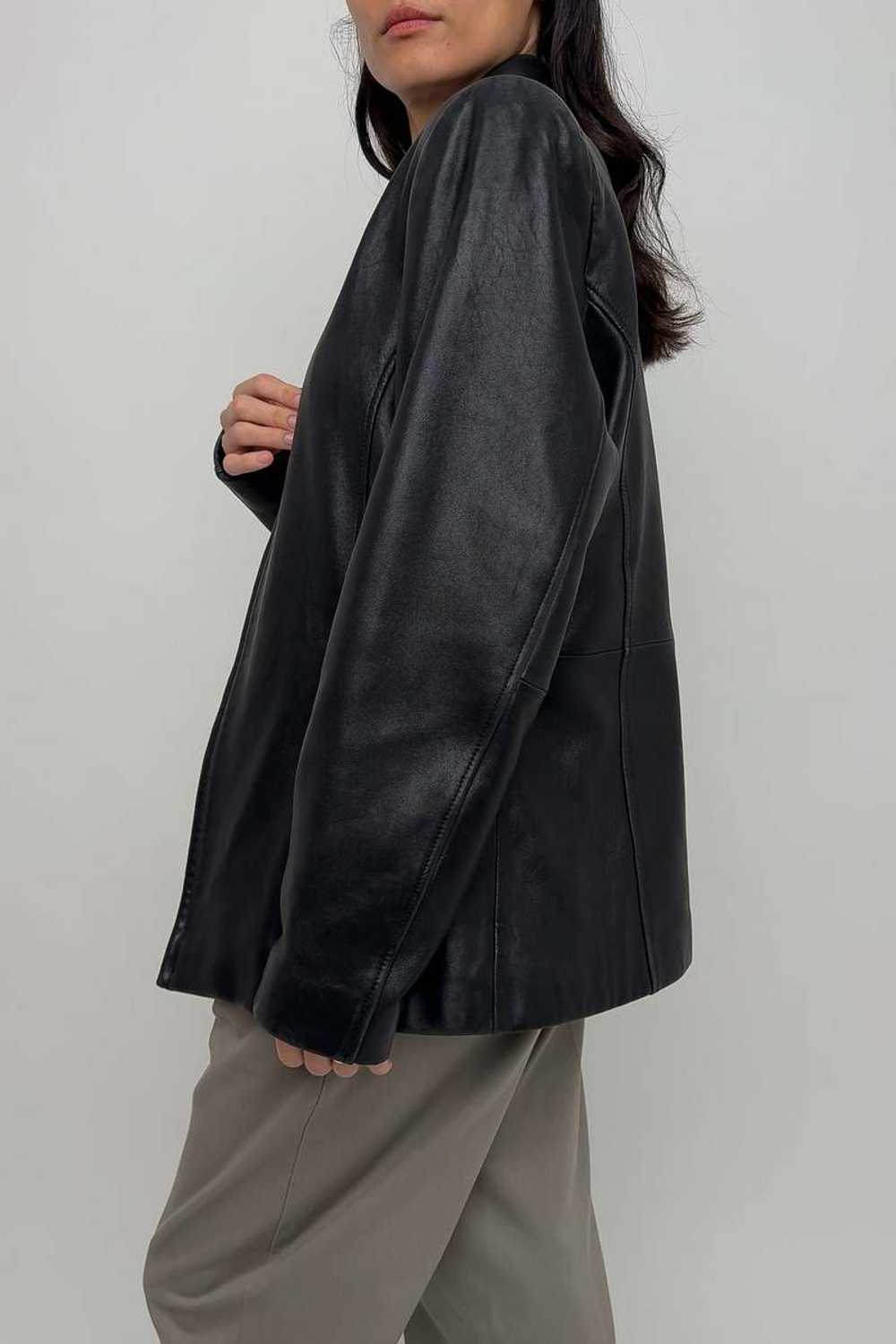 Vintage 90s Leather Zip Up Jacket - Noir - image 2