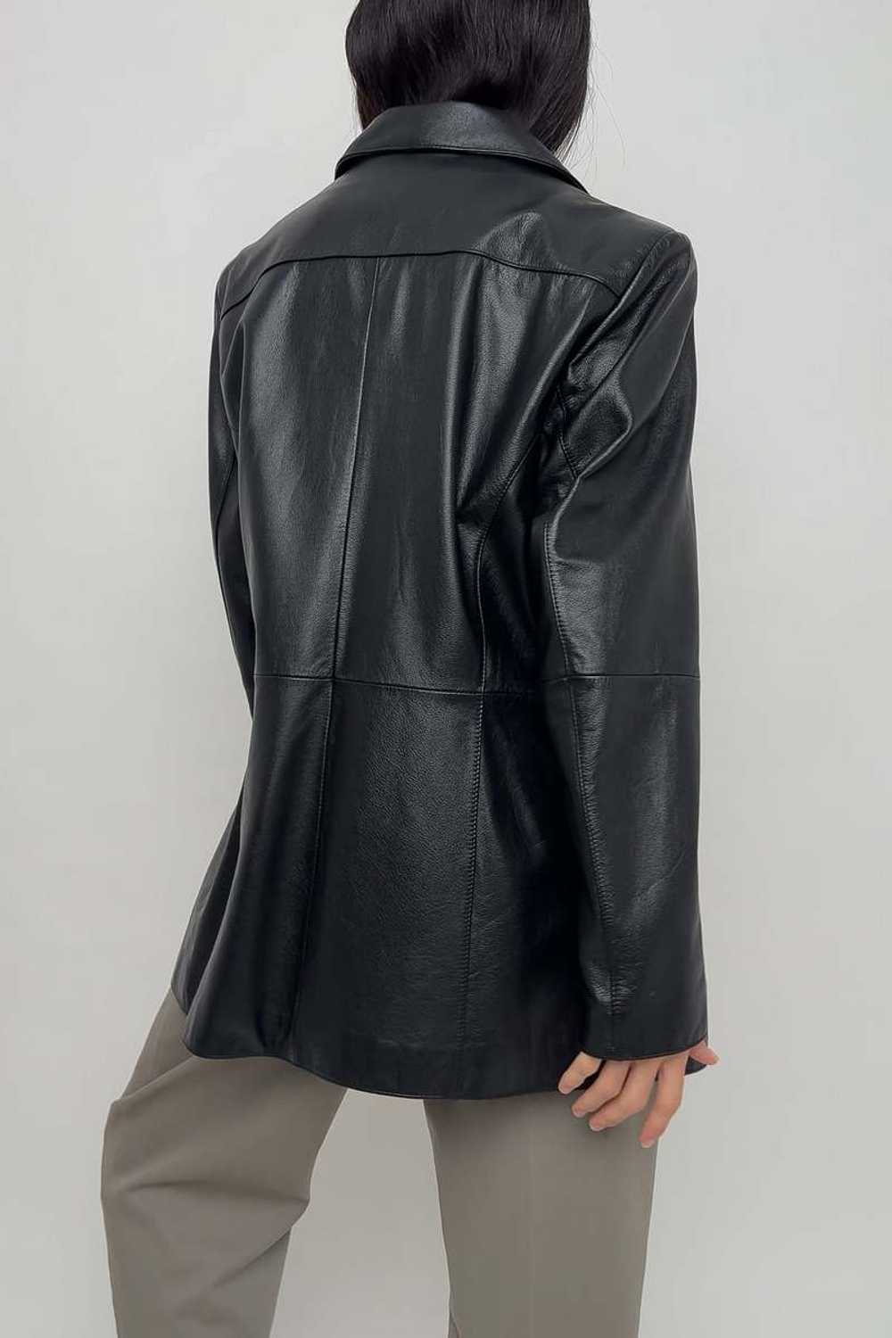 Vintage 90s Leather Zip Up Jacket - Noir - image 4