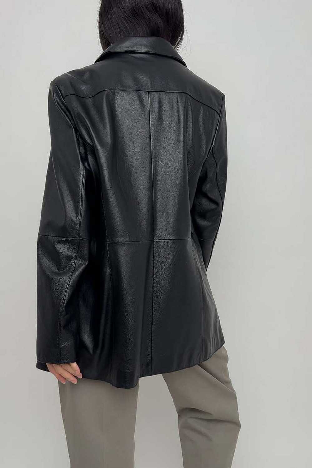 Vintage 90s Leather Zip Up Jacket - Noir - image 5