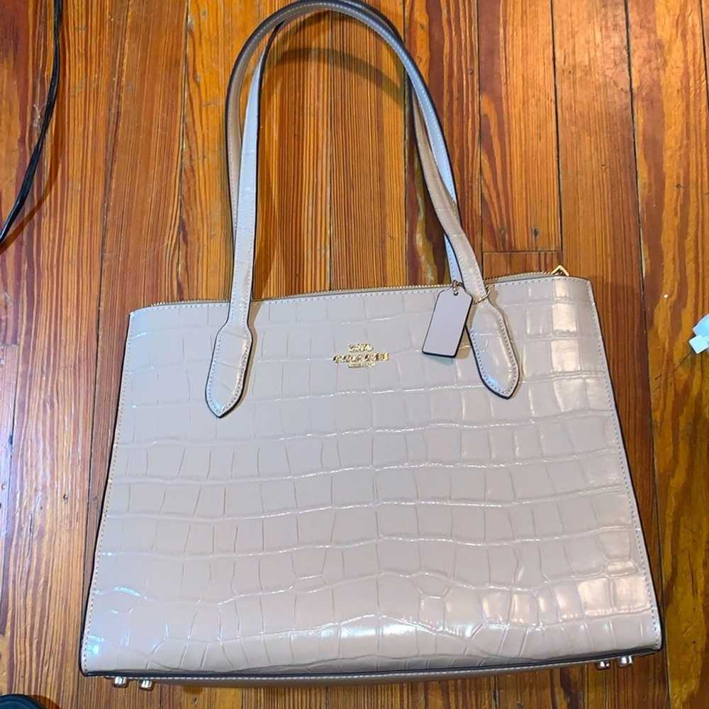 Coach Nina Croc Leather Tote - image 1