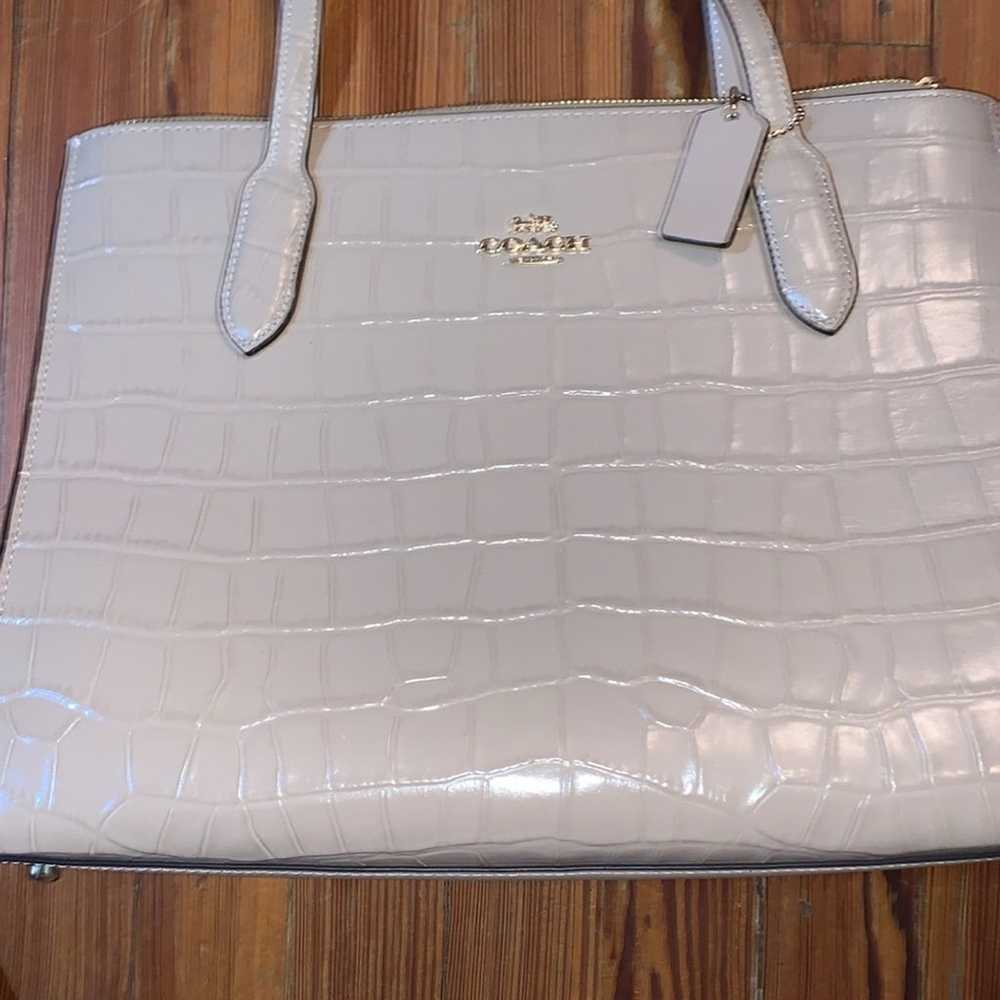 Coach Nina Croc Leather Tote - image 2