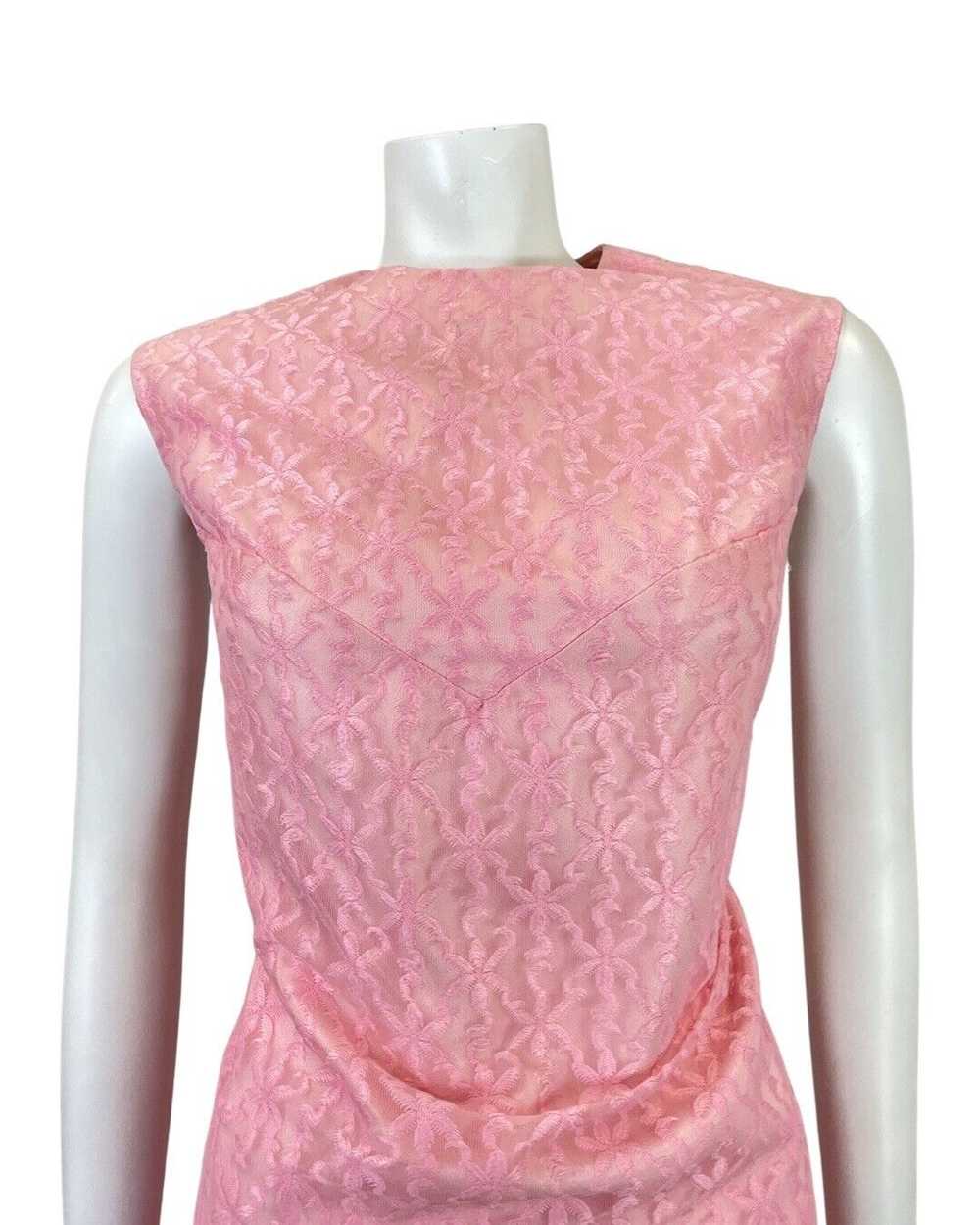 VINTAGE 60s 70s BABY PINK STAR EMBROIDERED SLEEVE… - image 3