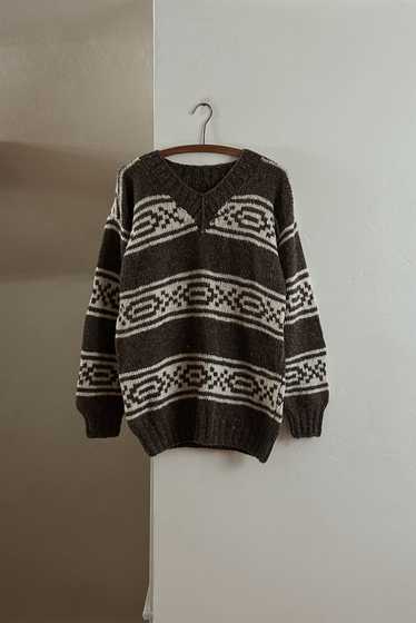 1980's HAND KNIT MARL WOOL JUMPER