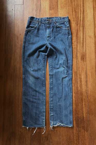 1980's WRANGLER RAW HEM COWBOY DENIM | SIZE 28