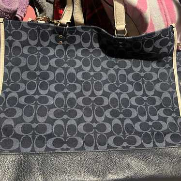 Denim  blue designer coach bag