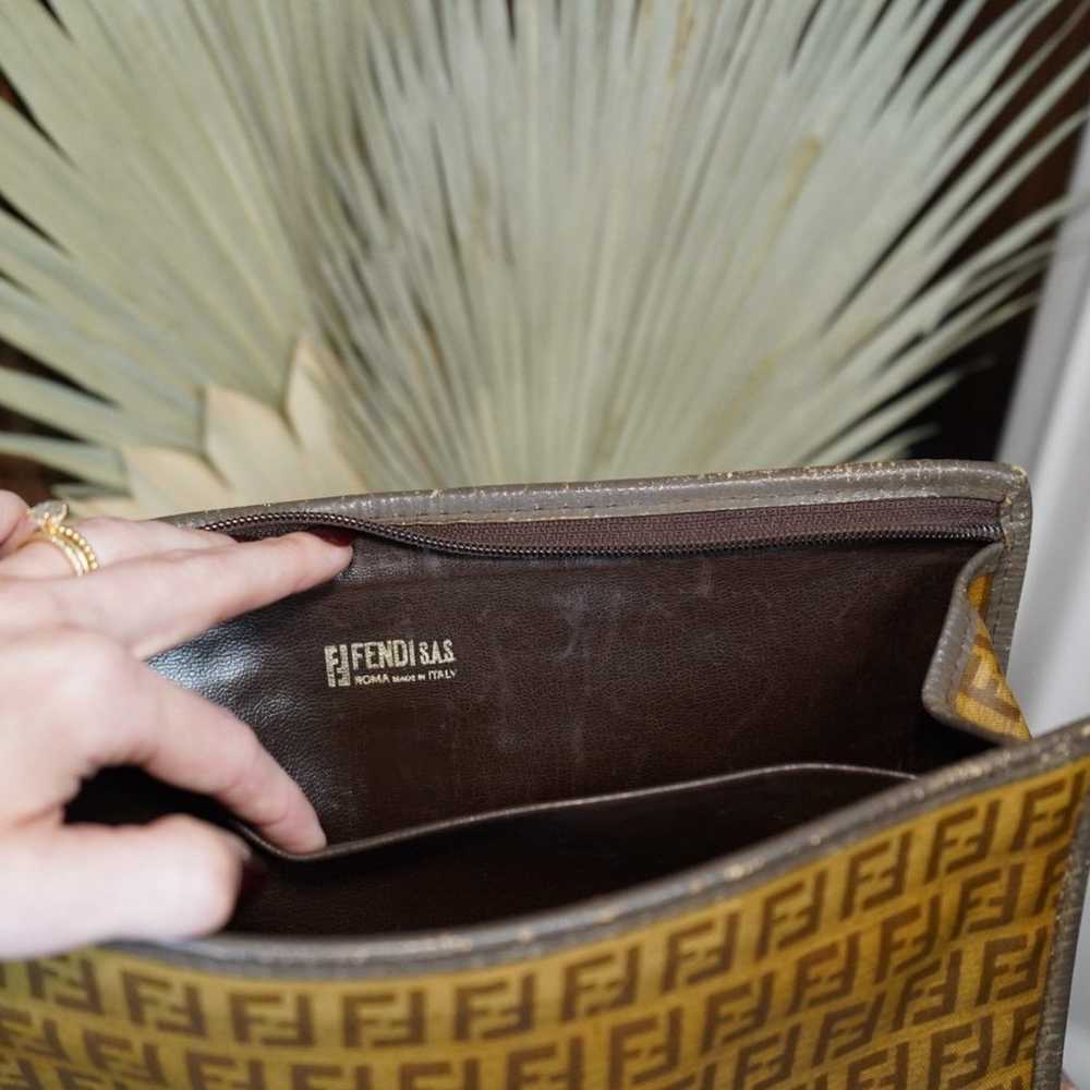 FENDI Zucchino Canvas Clutch Bag - image 9