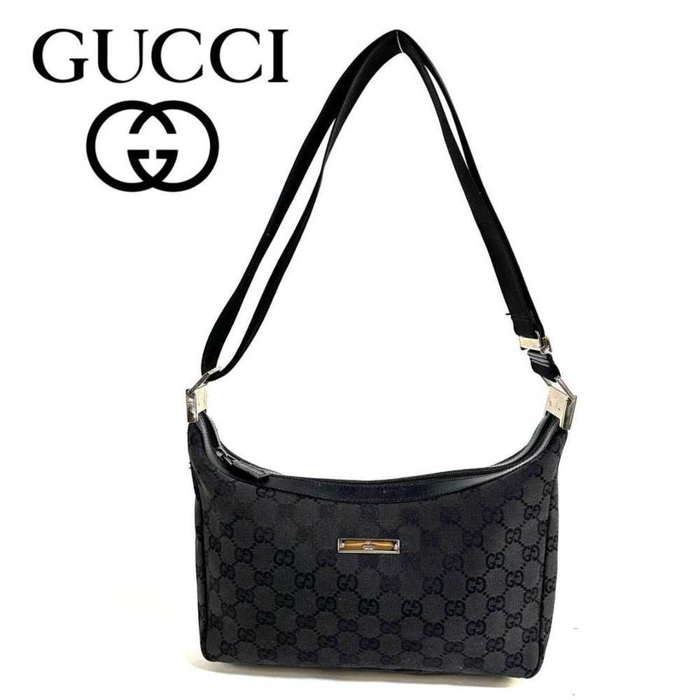 【Excellent Condition】GUCCI Leather GG Canvas One … - image 1