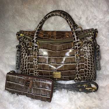 Dooney & Bourke Croco Fino Satchel with strap and… - image 1