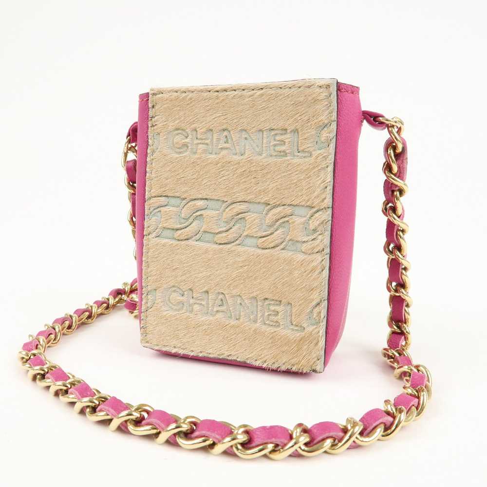 CHANEL Unborn Calf Lamb Skin Chain Shoulder Cigar… - image 4