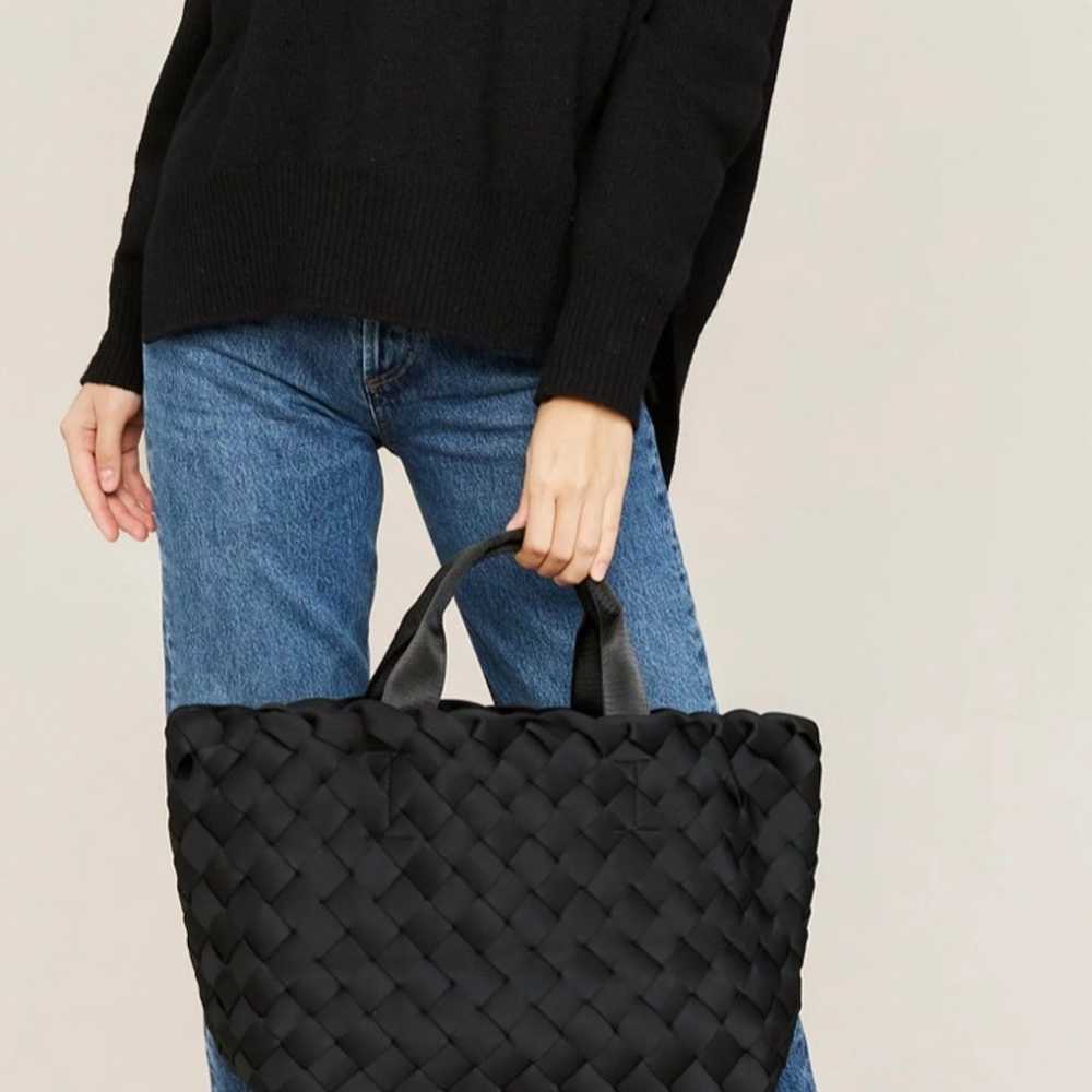 Naghedi Tangier Black Neoprene Medium Tote Handba… - image 11