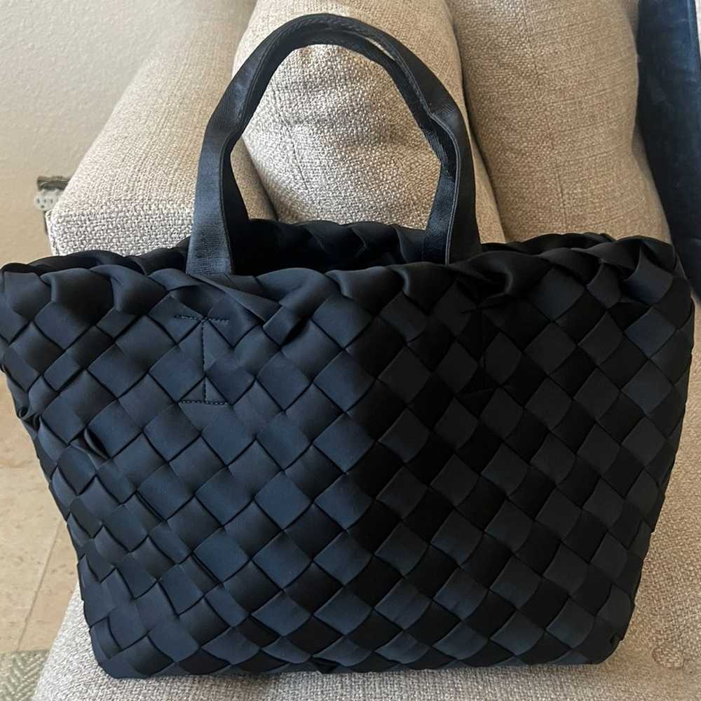 Naghedi Tangier Black Neoprene Medium Tote Handba… - image 5