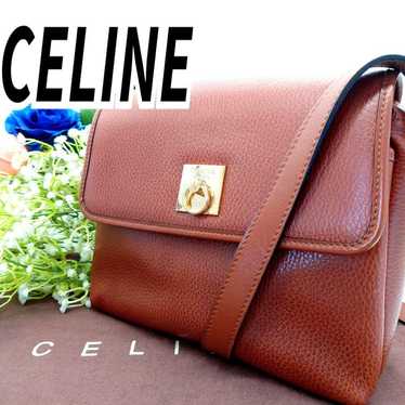 Celine Old Celine Gancini Shoulder Bag Square Leat