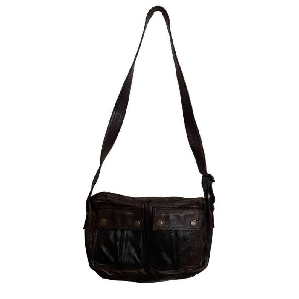 Belstaff Unisex Brown Leather Crossbody Bag - image 3