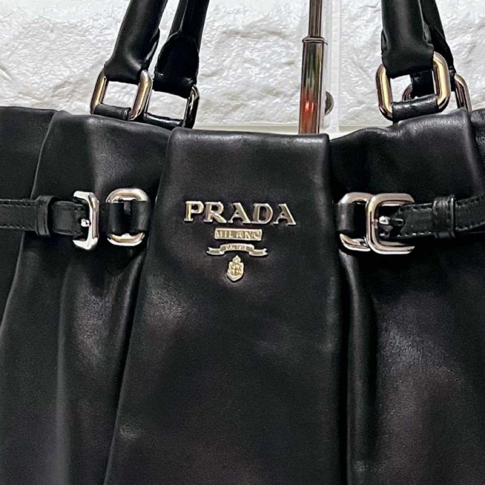 PRADA 2way Leather Shoulder Bag Handbag Black - image 12