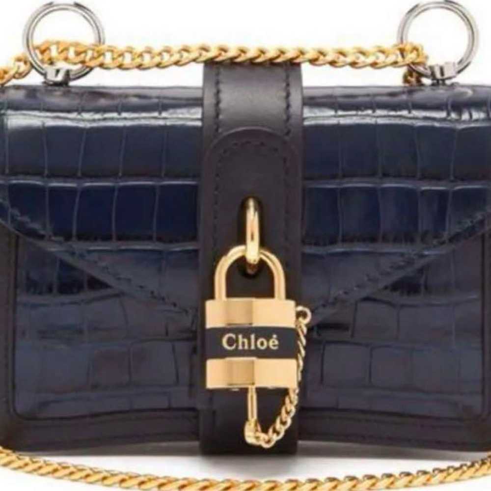 Chloe Croc-embossed Aby Chain Shoulder Bag - image 1