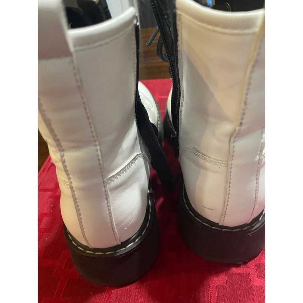 Madden Girl white combat boots lace zip 7.5 (6) - image 3