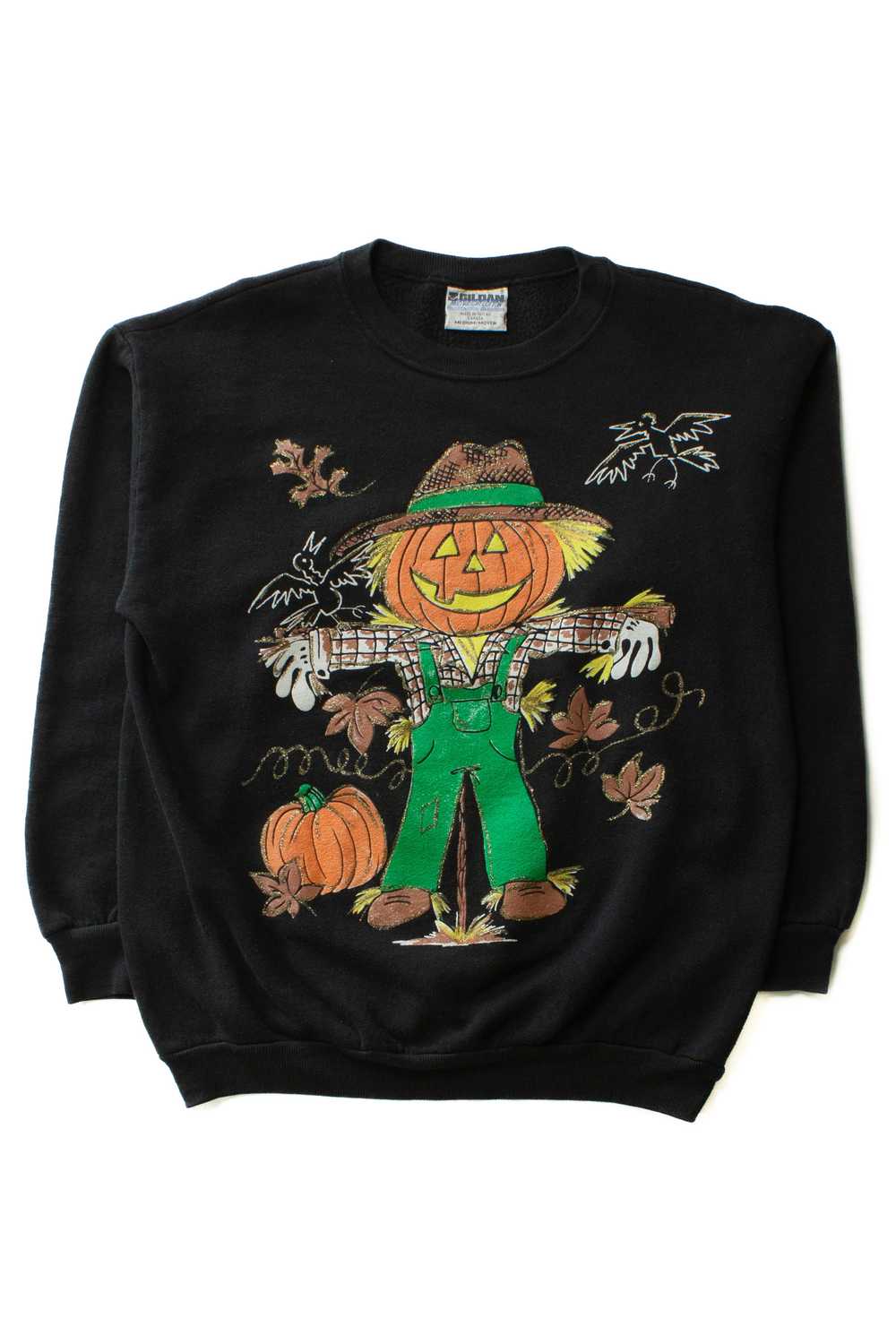 Vintage Jack o'Lantern Scarecrow Halloween Sweats… - image 1