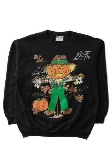 Vintage Jack o'Lantern Scarecrow Halloween Sweats… - image 1