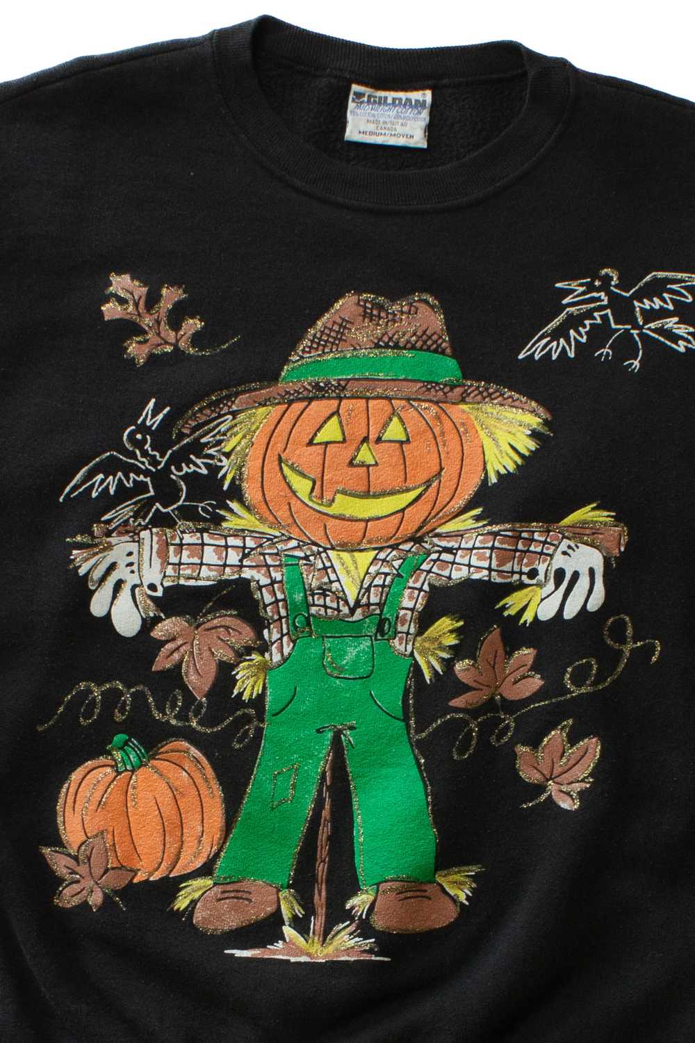 Vintage Jack o'Lantern Scarecrow Halloween Sweats… - image 2