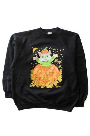 Vintage Cat In A Pumpkin Halloween Sweatshirt (199