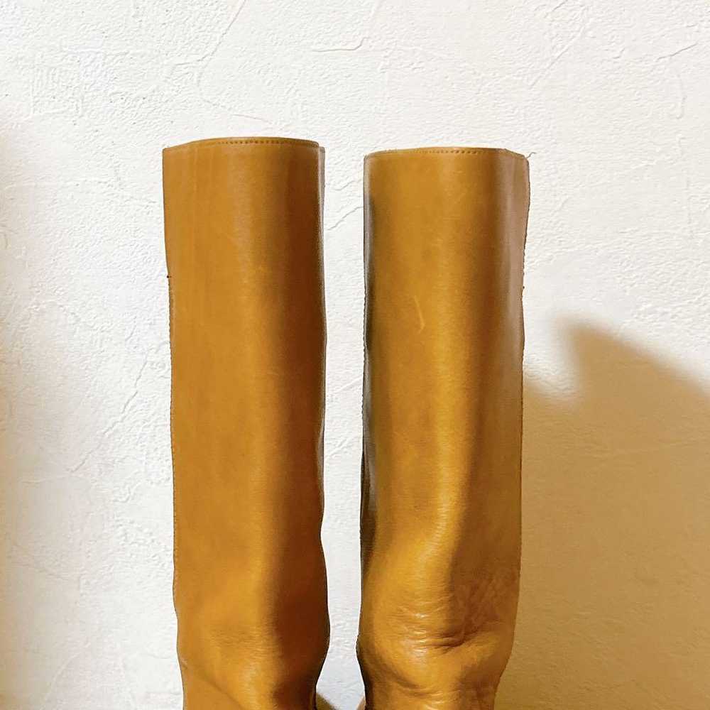 MONTANA Leather Long Boots Size 6 1/2 Camel - image 11