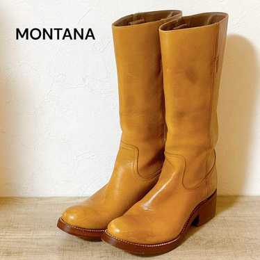 MONTANA Leather Long Boots Size 6 1/2 Camel - image 1