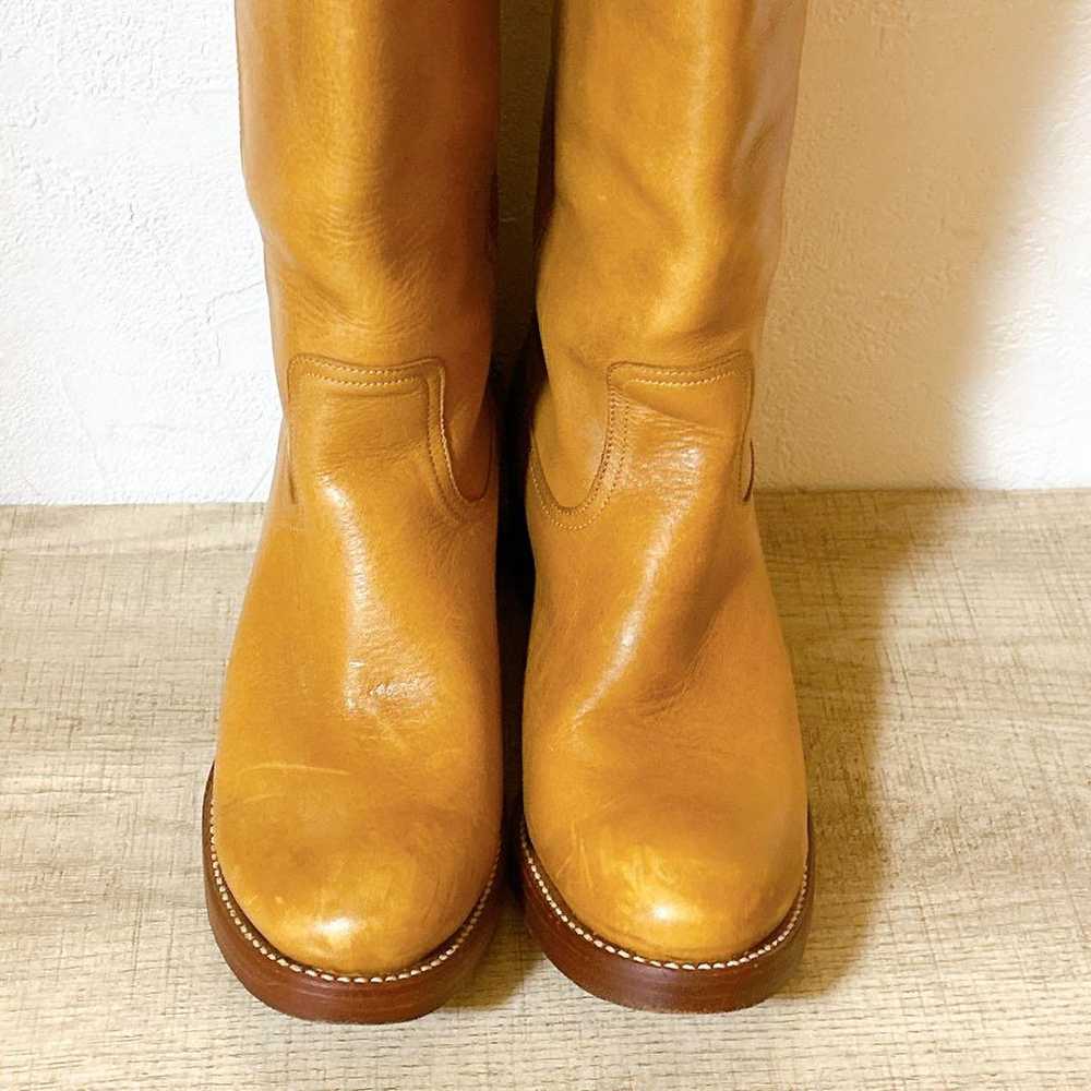 MONTANA Leather Long Boots Size 6 1/2 Camel - image 3