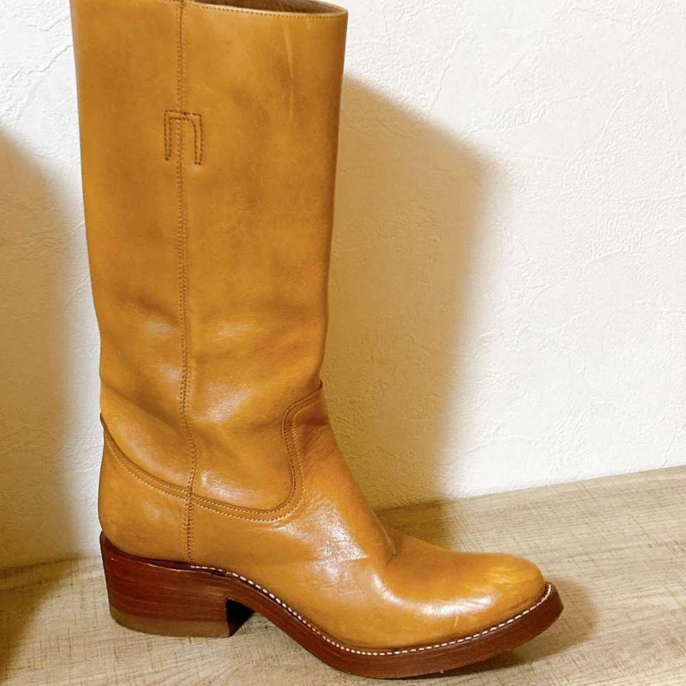 MONTANA Leather Long Boots Size 6 1/2 Camel - image 5