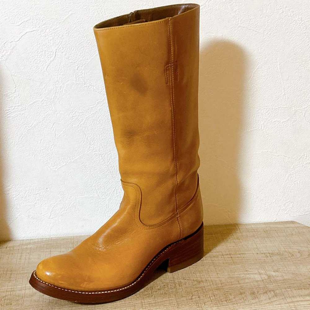 MONTANA Leather Long Boots Size 6 1/2 Camel - image 7