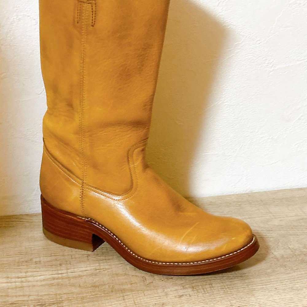 MONTANA Leather Long Boots Size 6 1/2 Camel - image 8