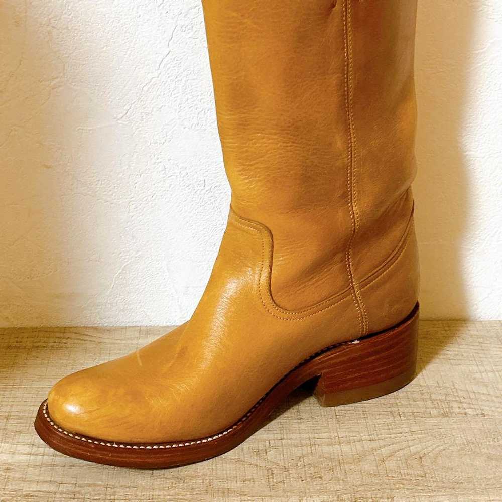 MONTANA Leather Long Boots Size 6 1/2 Camel - image 9