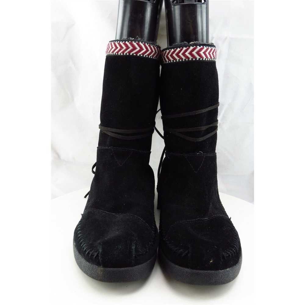 Toms Boot Sz 8 M Warm Black Leather Women - image 3