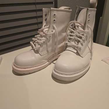 All white Doc Martens Boots