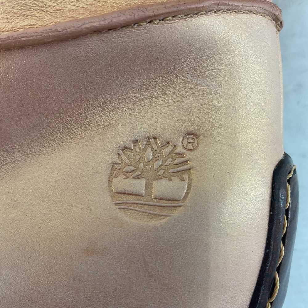 Timberland Iridescent Peach Leather Faux Fur Wedg… - image 5