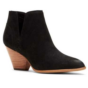 Frye Reina Cut Out Black Suede Booties Ankle Boots