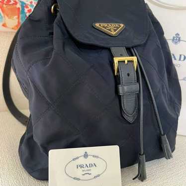 Excellent condition Prada quilted nylon backpack w