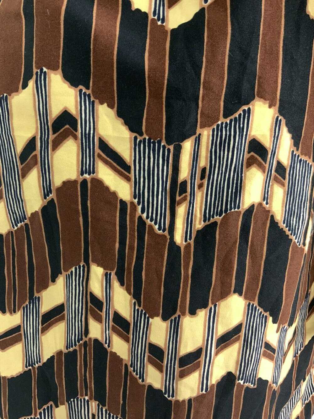 VINTAGE 60s 70s BROWN YELLOW BLACK ZIG-ZAG GEOMET… - image 7