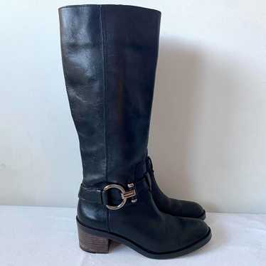 COACH Carolina Black Leather Tall Riding Boots A00