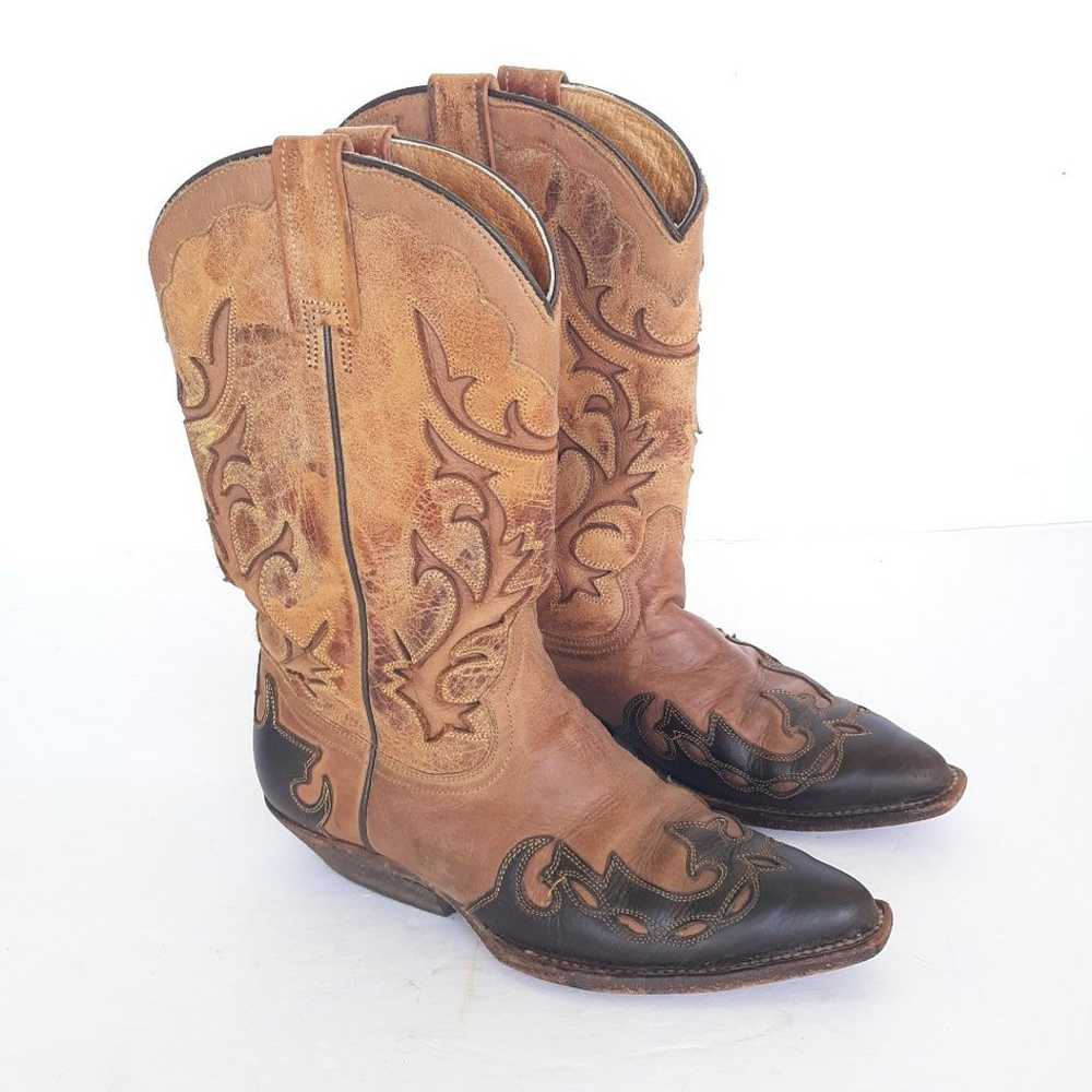 Matisse Leather Cutout Cowgirl Boots Size 7.5 - image 2