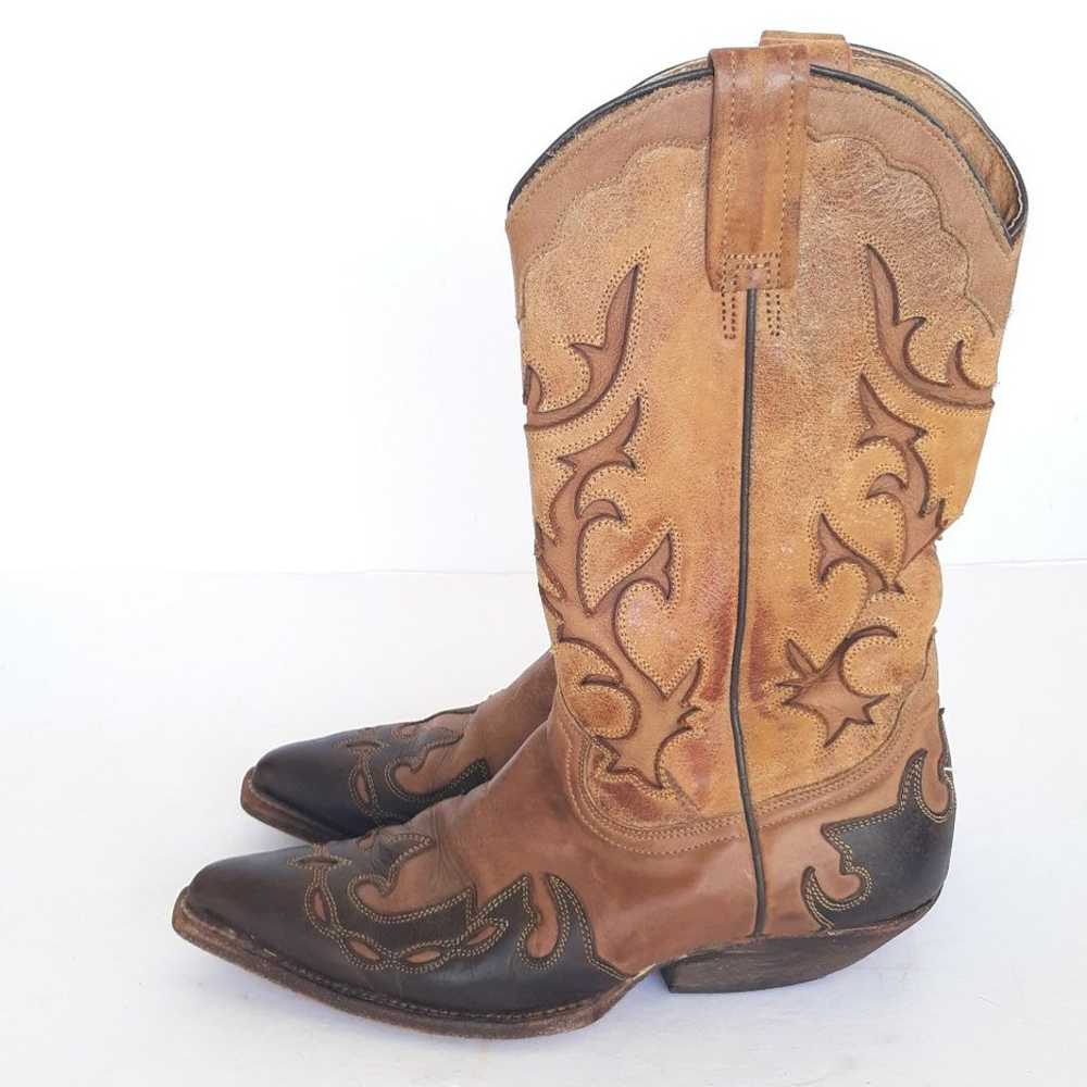 Matisse Leather Cutout Cowgirl Boots Size 7.5 - image 3