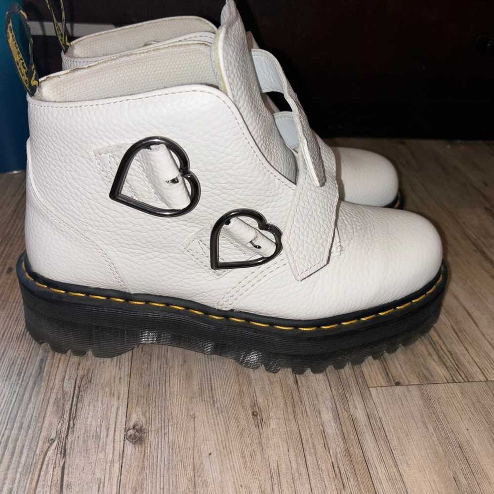 White Devon Heart Boots W/ Heart Buckle - image 2