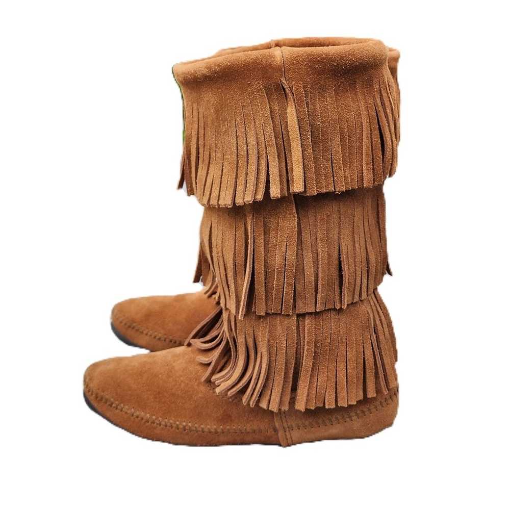 Minnetonka Moccasin 3-Layer Fringe Boots 9 - image 9