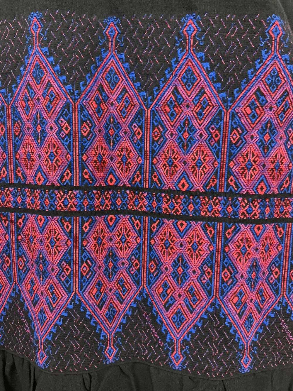 VTG 60s 70s ETHNIC FOLK BLACK BLUE RED EMBROIDERE… - image 5