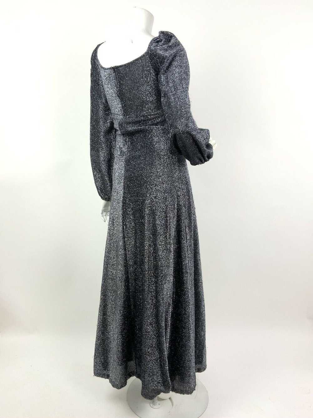 VTG 60s 70s BLACK SILVER GLITTER LUREX SWEETHEART… - image 6